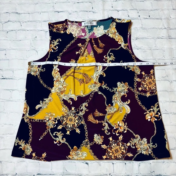 Kasper Womens Size Large Petite PL Sleeveless Designer Old Money Blouse Top - Picture 6 of 9